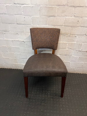 Mixed Texture Upholstered Dining Chair with Wooden Legs – main front view