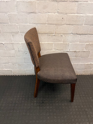Mixed Texture Upholstered Dining Chair with Wooden Legs – top view
