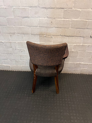 Upholstered Wood Side Chair with Single Armrest – back view
