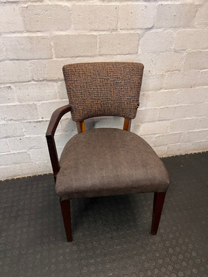 Upholstered Wood Side Chair with Single Armrest – main front view