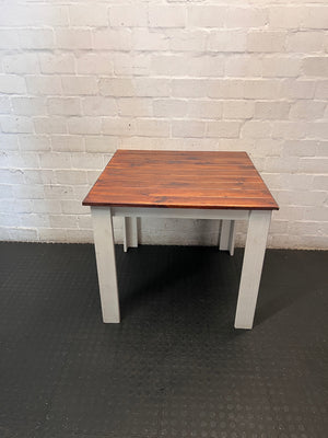Two-Tone Square Wooden Dining Table – main front view