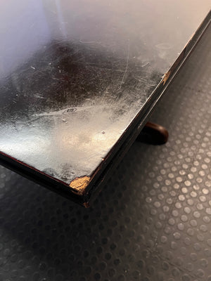 Dark Wood Trestle Dining Table (3m) – back view