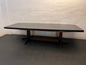 Dark Wood Trestle Dining Table (3m) – condition detail