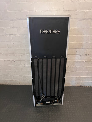 White KIC Top-Mount Fridge Freezer — Working with Burn Damage on Top – back view
