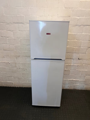 White KIC Top-Mount Fridge Freezer — Working with Burn Damage on Top – main front view