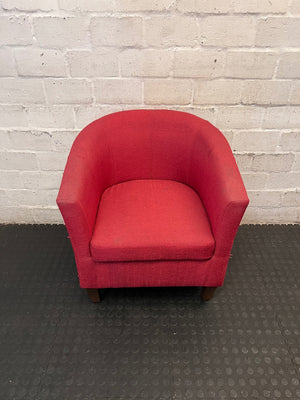 Decofurn Red Fabric Tub Chair – main front view