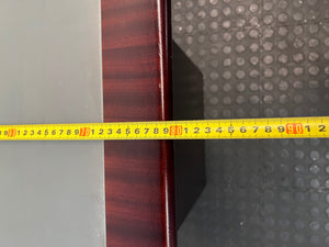 Dark Wood TV Unit with Frosted Glass Inlay – width measurement