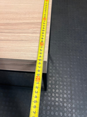 Oak-Tone Sahara Melawood Office Desk with Metal Frame – depth measurement