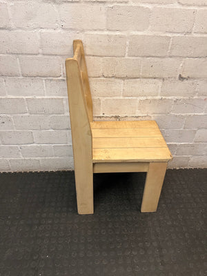 Rustic Ladder-Back Wooden Dining Chair – back view