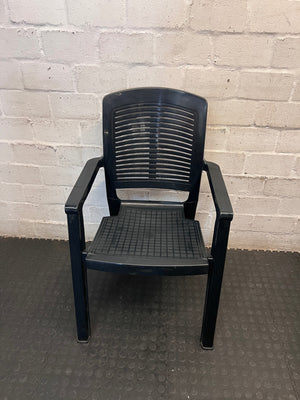 Black Plastic Outdoor Armchair – main front view
