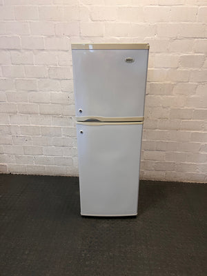 KIC White Top-Mount Fridge-Freezer with Locks — Fridge and Freezer Sections Not Cooling – main front view