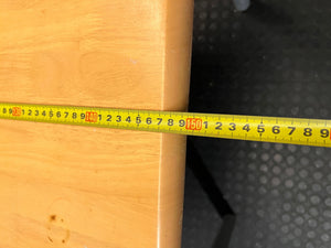 Rectangular Wood-Look Table with Grey Steel Legs – depth measurement