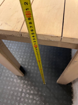 Rectangular Light Wood Slatted Table – height measurement