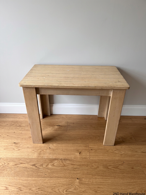 Rectangular Light Wood Slatted Table – styled product image