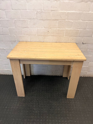 Rectangular Light Wood Slatted Table – top view
