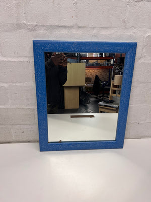 Blue Textured Rectangular Wall Mirror – main front view