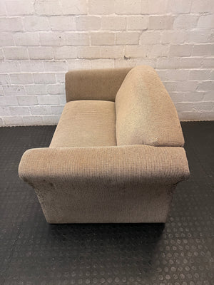 Textured Fabric 2 Seater Couch with Flared Arms – side view
