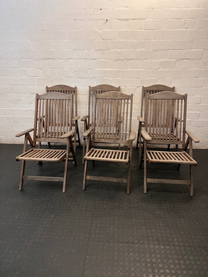 High Back Slatted Wooden Outdoor Armchair – side view