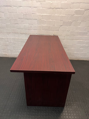 Mahogany Colour Office Desk with 2 Drawers – top view