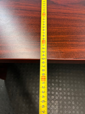 Mahogany Finish Office Desk Shell (1600mm) – depth measurement