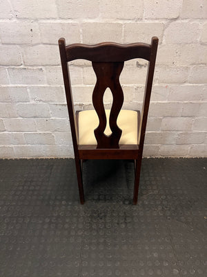 Classic Dark Wood Dining Chair with Ball and Claw Feet – back view