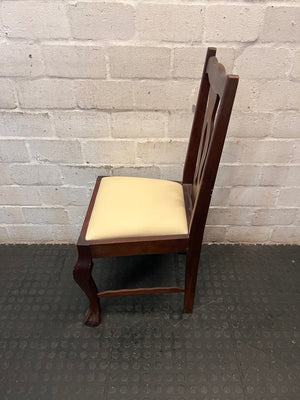 Classic Dark Wood Dining Chair with Ball and Claw Feet – side view