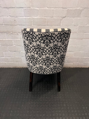 Striped Upholstered Accent Chair with Tapered Legs – back view