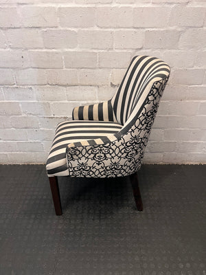 Striped Upholstered Accent Chair with Tapered Legs – condition detail