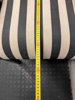 Striped Upholstered Accent Chair with Tapered Legs – depth measurement