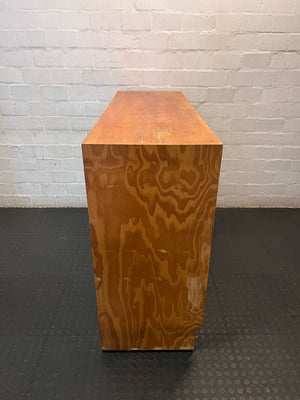 Custom Multi-Tone Wooden Storage Cabinet with Crystal Knobs – condition detail