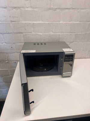 LG Silver Mirror Finish Microwave – side view