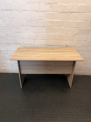 Light Wood Office Desk with 3 Drawers – back view