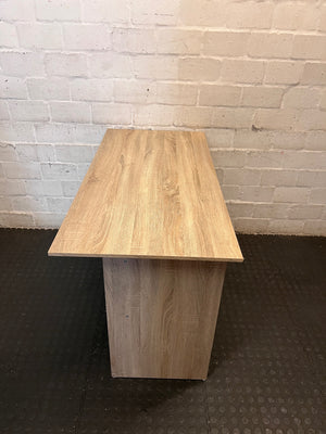 Light Wood Office Desk with 3 Drawers – top view