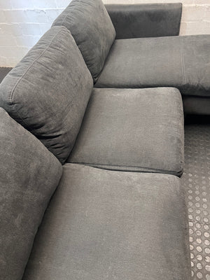 Grey L-Shaped Sectional Couch with Tapered Legs – top view
