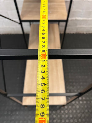 Industrial Style Metal and Wood Wardrobe Shelf Unit – width measurement
