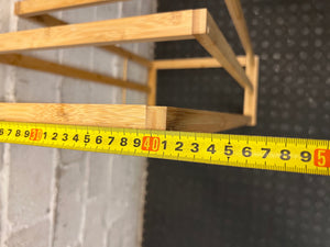 Freestanding Oak-Tone Tiered Towel Rail – width measurement