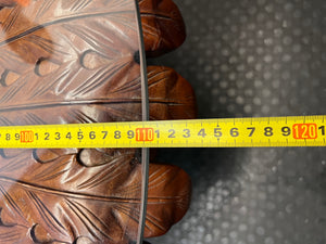Round Glass Top Dining Table with Carved Leaf Base – depth measurement