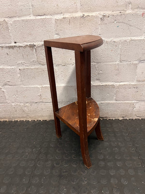 Solid Wood Tiered Corner Side Table – top view