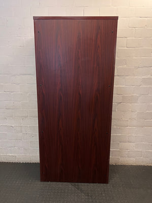 5-Tier Mahogany Finish Bookshelf – condition detail