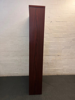 5-Tier Mahogany Finish Bookshelf – side view