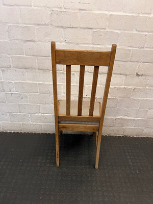 High Back Wooden Dining Chair with Pinstripe Seat – condition detail