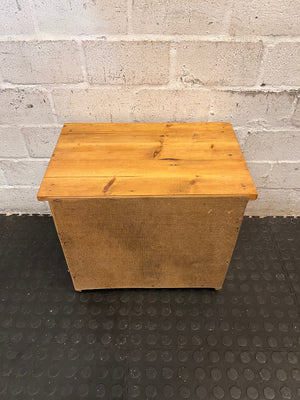 Wooden Bedside Table with Drawer and Open Shelf – back view