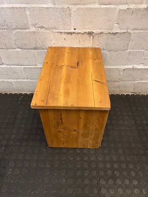 Wooden Bedside Table with Drawer and Open Shelf – condition detail
