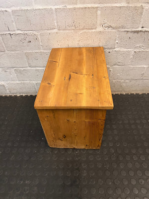 Wooden Bedside Table with Drawer and Open Shelf – top view