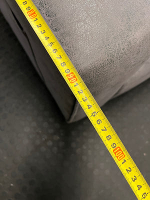 Textured Grey Sleeper Couch with Metallic Legs – depth measurement
