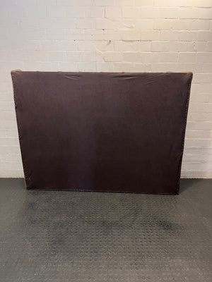 King Fluted Brown Velvet Winged Headboard – back view
