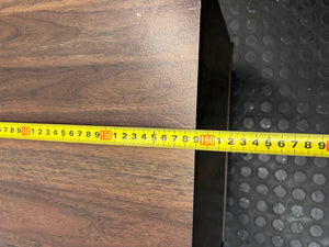 Wooden TV Unit with Black Doors and Open Shelving – width measurement