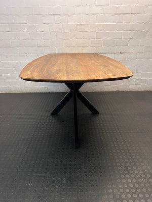 Decofurn Dal Danish Oval Solid Wood Dining Table – top view