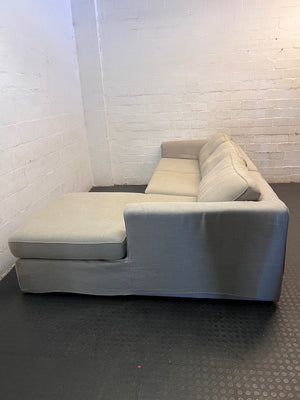 Coricraft Manhattan Slipcover Couch with Right Slouch – side view