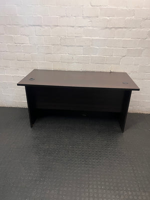 Dark Brown Office Desk with Cable Ports – condition detail
